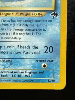 FREE SHIPPING Pokemon Card Lapras Southern Islands 12/18 Promo Non Holo VINTAGE - Image 4