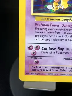 Pokemon TCG Alakazam 1/102 Base Set Holo Rare MP - Image 5