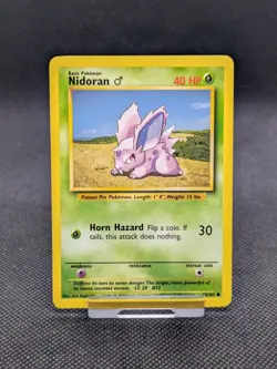 Nidoran Base Set 55/102 Common Pokemon Card WOTC LP EXCELLENT - Image 1