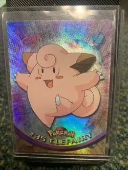 1999 Topps Pokemon #35 Clefairy TV Animation Edition Rainbow HOLO FOIL - Image 1
