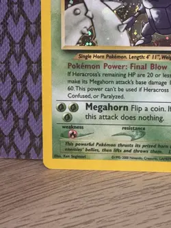 Pokemon TCG Heracross 6/111 Neo Genesis Holo Rare Basic Unlimited English 2000 - Image 5