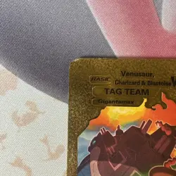 Venusaur, Charizard & Blastoise VMAX HP 400 Gold Vinyl Fan Art Pokemon Card P2 - Image 2