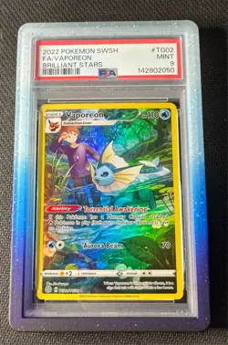 Pokemon Vaporeon TG02 Brilliant Stars PSA 9 MINT - Image 1