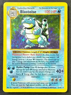 Pokemon Blastoise Base Set 2/102 Shadowless Holo Base Set Unlimited - Image 1