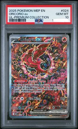 2025 POKEMON MEP EN PROMO Phantasmal Flames #024 ORICORIO ex UPC PSA 10 - Image 1