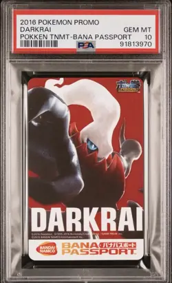 2016 POKEMON PROMO POKKEN TOURNAMENT BANA PASSPORT DARKRAI PSA 10 POP 5 - Image 1