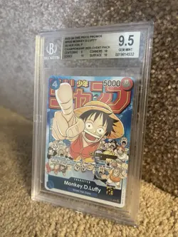 2022-24 One Piece Promos P033 Monkey D. Luffy Silver Foil Champsp Event BGS 9.5 - Image 1