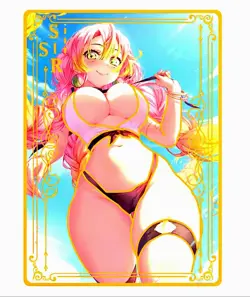 Waifu Anime Cards TCG | Mitsuri Kanroji Demon Slayer [ METAL CARD ] Sexy Hentai - Image 1