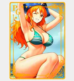 Waifu Anime Cards TCG | One Piece - Nami [ METAL CARD ] PG | Sexy Hentai Girl - Image 1