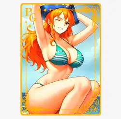 Waifu Anime Cards TCG | One Piece - Nami [ METAL CARD ] PG | Sexy Hentai Girl - Image 2