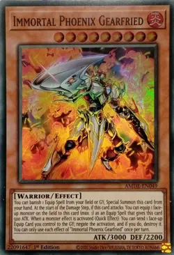 AMDE-EN049 IMMORTAL PHOENIX GEARFRIED SUPER RARE 1ST EDITION YuGiOh CARD - Image 1