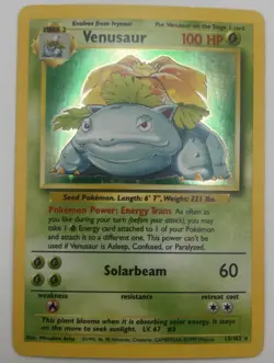 Pokemon Venusaur Holo Rare Base Set 15/102 100 HP Stage 2 Card - Image 1