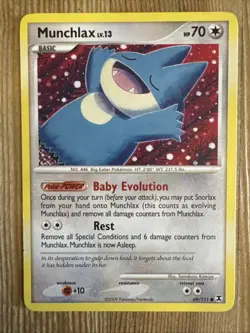 Munchlax 69/111 Pokemon Platinum Rising Rivals Card Common MP - Image 1