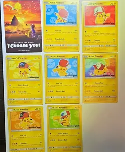 Pokemon Ash's Pikachu I Choose You! Promo Card Lot SM108-SM114 (2017) - Image 1