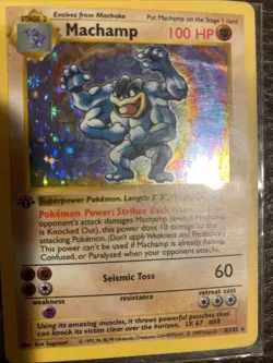 Machamp 8/102 1st Edition Shadowless Lightly Played WOTC Base Set Pokemon Card - Image 2