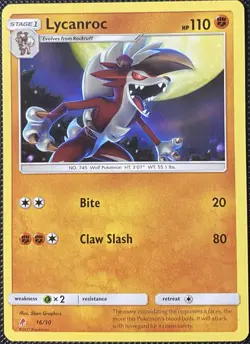 Lycanroc Sun & Moon Trainer Kit (Alolan Raichu & Lycanroc) 16/30 - Pokemon Card - Image 1
