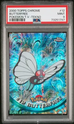 2000 TOPPS CHROME POKEMON T.V. TEKNO BUTTERFREE #12 PSA 9 - Image 1