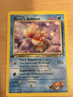 Pokemon TCG Misty's Goldeen Gym Heroes 1st Edition 85/132 Basic 40 HP English - Image 1