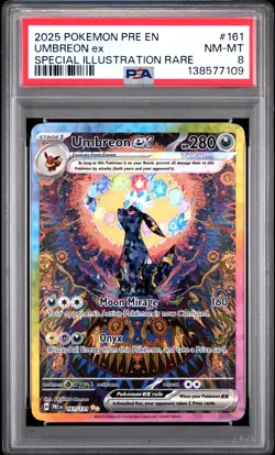 2025 POKEMON PRE EN-PRISMATIC EVOLUTIONS #161 UMBREON EX PSA 8 - Image 1