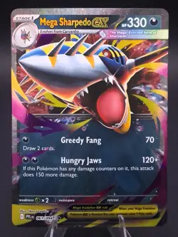 Pokemon TCG Mega Sharpedo ex 061/094 Phantasmal Flames Double Rare Pack Fresh NM - Image 1