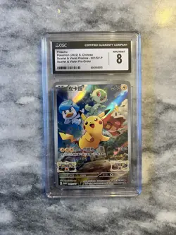 Pokemon Pikachu CGC 8 Promo Holo 001/SV-P Scarlet & Violet Chinese - Image 1