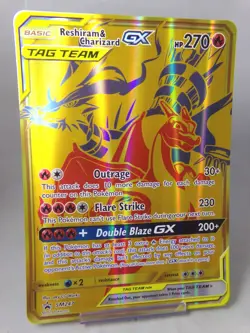 Pokemon Reshiram & Charizard GX Tag Team Oversized Foil Promo SM247 071222WT2 - Image 1