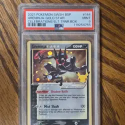 Pokemon Greninja Gold Star SWSH144 Promo Holo SWSH Sword & Shield 2021 PSA 9 - Image 1