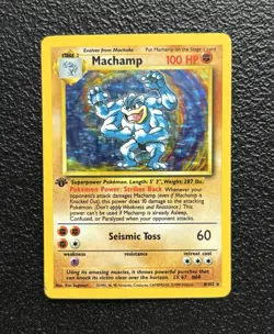 Pokemon TCG - Machamp 8/102 - Vintage Holo Rare - Original Base Set! *HP/MP - Image 1