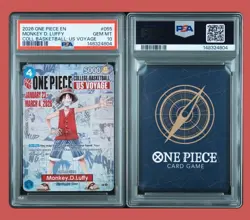 2026 ONE PIECE PROMOS COLLEGE BASKETBALL US VOYAGE MONKEY D. LUFFY PSA 10 - Image 1