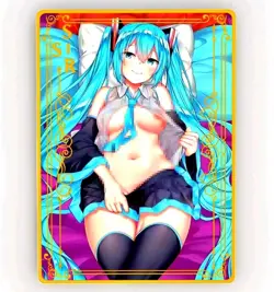Waifu Anime Cards TCG | Miku Hatsune - Vocaloid [ METAL CARD ] Sexy Hentai Girl - Image 1