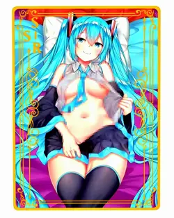 Waifu Anime Cards TCG | Miku Hatsune - Vocaloid [ METAL CARD ] Sexy Hentai Girl - Image 2