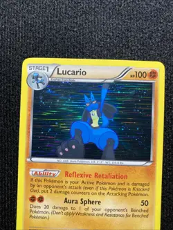 2013 Pokemon LUCARIO Legendary Treasures HOLO RARE Black & White Set Card 80/113 - Image 2