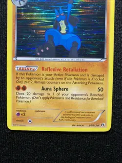 2013 Pokemon LUCARIO Legendary Treasures HOLO RARE Black & White Set Card 80/113 - Image 3