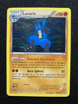 2013 Pokemon LUCARIO Legendary Treasures HOLO RARE Black & White Set Card 80/113 - Image 4