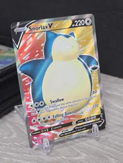 Pokemon Card TCG Snorlax V Full Art 197/202 Holo Sword & Shield Base Set Holo NM - Image 1