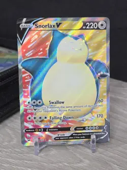Pokemon Card TCG Snorlax V Full Art 197/202 Holo Sword & Shield Base Set Holo NM - Image 3