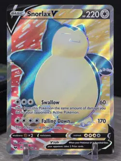 Pokemon Card TCG Snorlax V Full Art 197/202 Holo Sword & Shield Base Set Holo NM - Image 5