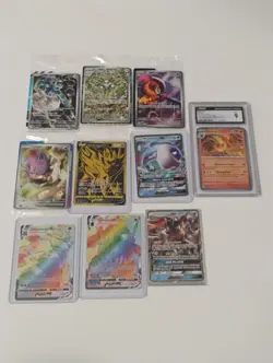 Pokemon Sealed Promo/Graded/Rainbow Secret Rare/Gx/Full Art Holo Card Lot - Image 1