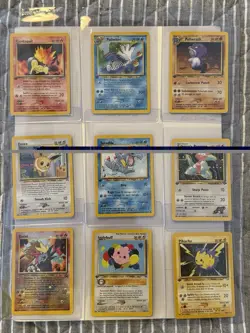 9 Pokemon Card Rare Mixed Lot Unplayed Entei Promo Pikachu Poliwrath Cyndaquil - Image 1