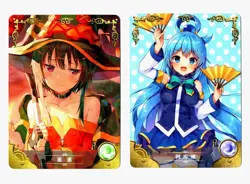 Goddess Story Waifu Card TCG | Konosuba - Aqua & Megumin | CARD SET [ 2 cards ] - Image 1