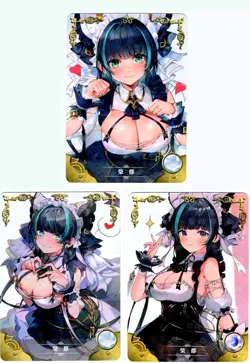 Goddess Story Waifu Card TCG | Cheshire - Azur Lane | CARD SET [ 3 cards ] - Image 2