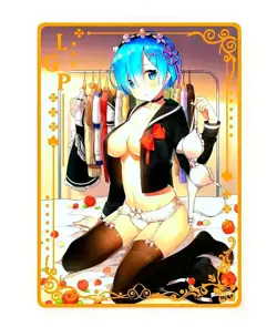 Waifu Anime Cards TCG | Rem - Re:Zero [ METAL CARD ] LGP ~ Sexy Hentai Girl - Image 1