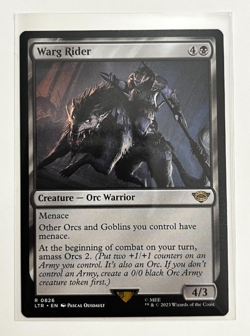 MTG – Lord of the Rings – Warg Rider – Rare 0826 - Image 1