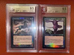 MTG Nightmare + Bellowing Fiend Seventh Edition Foil BGS Graded 9.5 NM - Image 1