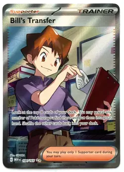 Bill's Transfer 194/165 Full Art Holo Scarlet & Violet 151 Pokemon Card - Image 1