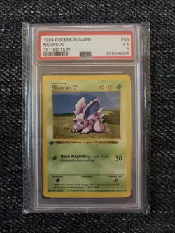1999 Pokemon Nidoran Base Set 1st Edition Shadowless Card 55/102 PSA 5 - Image 1
