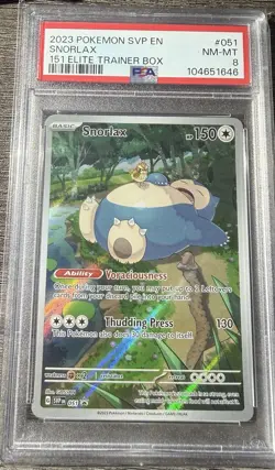 Pokemon TCG Snorlax 051 Scarlet & Violet 151 Promo PSA 8 - Image 1