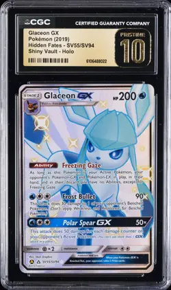 2019 POKEMON HIDDEN FATES SHINY VAULT #SV55 HOLO GLACEON GX CGC 10 PRISTINE - Image 1