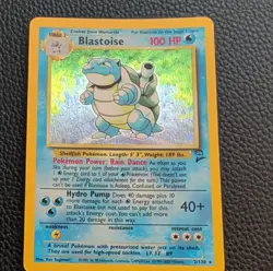 Pokemon Blastoise 100 HP Holo Rare Base Set 2 2/130 Card English - Image 1