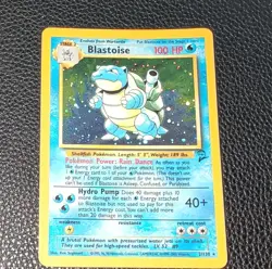 Pokemon Blastoise 100 HP Holo Rare Base Set 2 2/130 Card English - Image 2